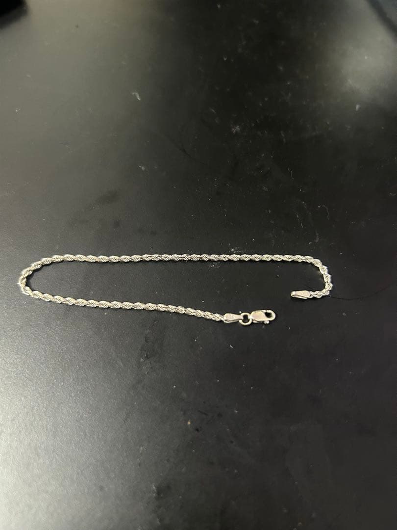 AVALANCHE 10k ホワイトゴールド　ロープブレスレット 18cm