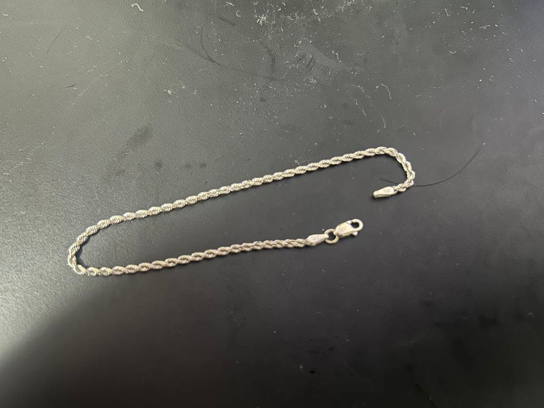 AVALANCHE 10k ホワイトゴールド　ロープブレスレット 18cm