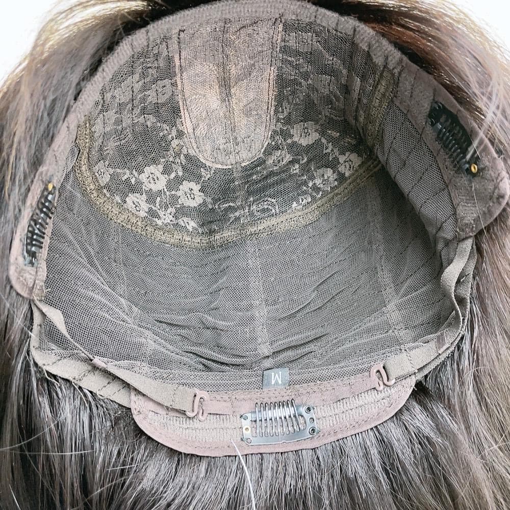 人毛100% フルウィッグ 医療用 ロング ストレート 黒髪 ブラック 50cm