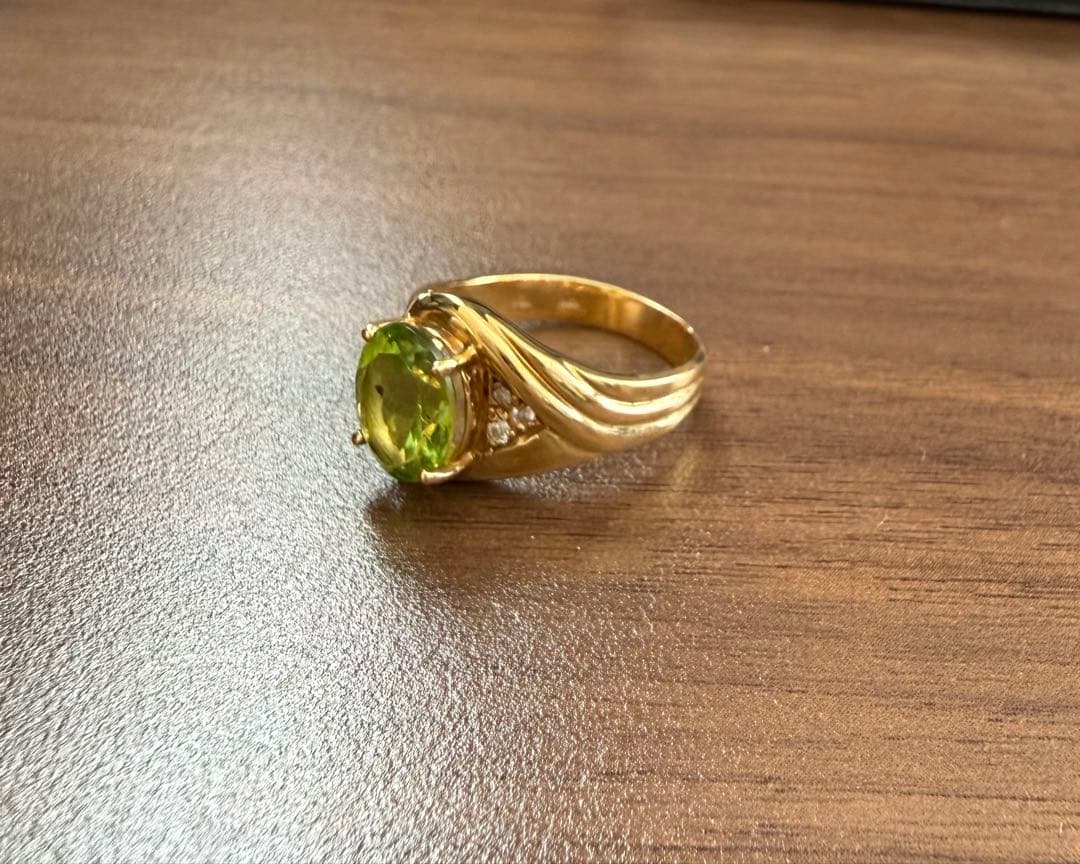ペリドット ダイヤモンド　指輪　リング　18K 750 FGP