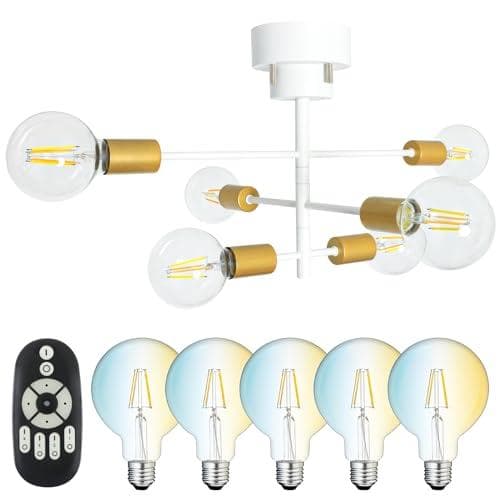 共同照明 シーリングライト 6灯 LEDフィラメント電球 調光調色 60W形6a