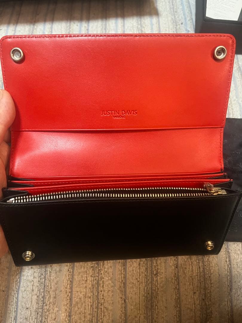 う*ん様 JUSTIN DAVIS 長財布 黒/赤JDV013