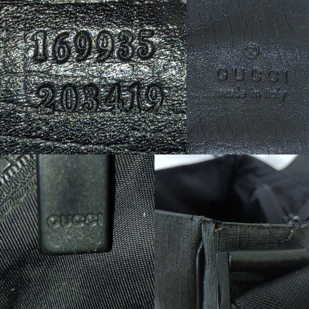 グッチ メッセンジャーバッグ レザー PVC A4可 GG柄 ブラック