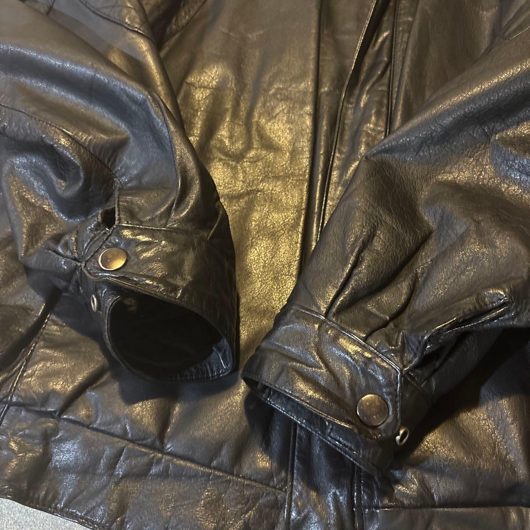 80s vintage 革ジャン レザージャケット 牛革 ショート丈