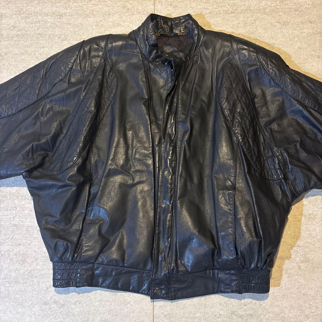 80s vintage 革ジャン レザージャケット 牛革 ショート丈