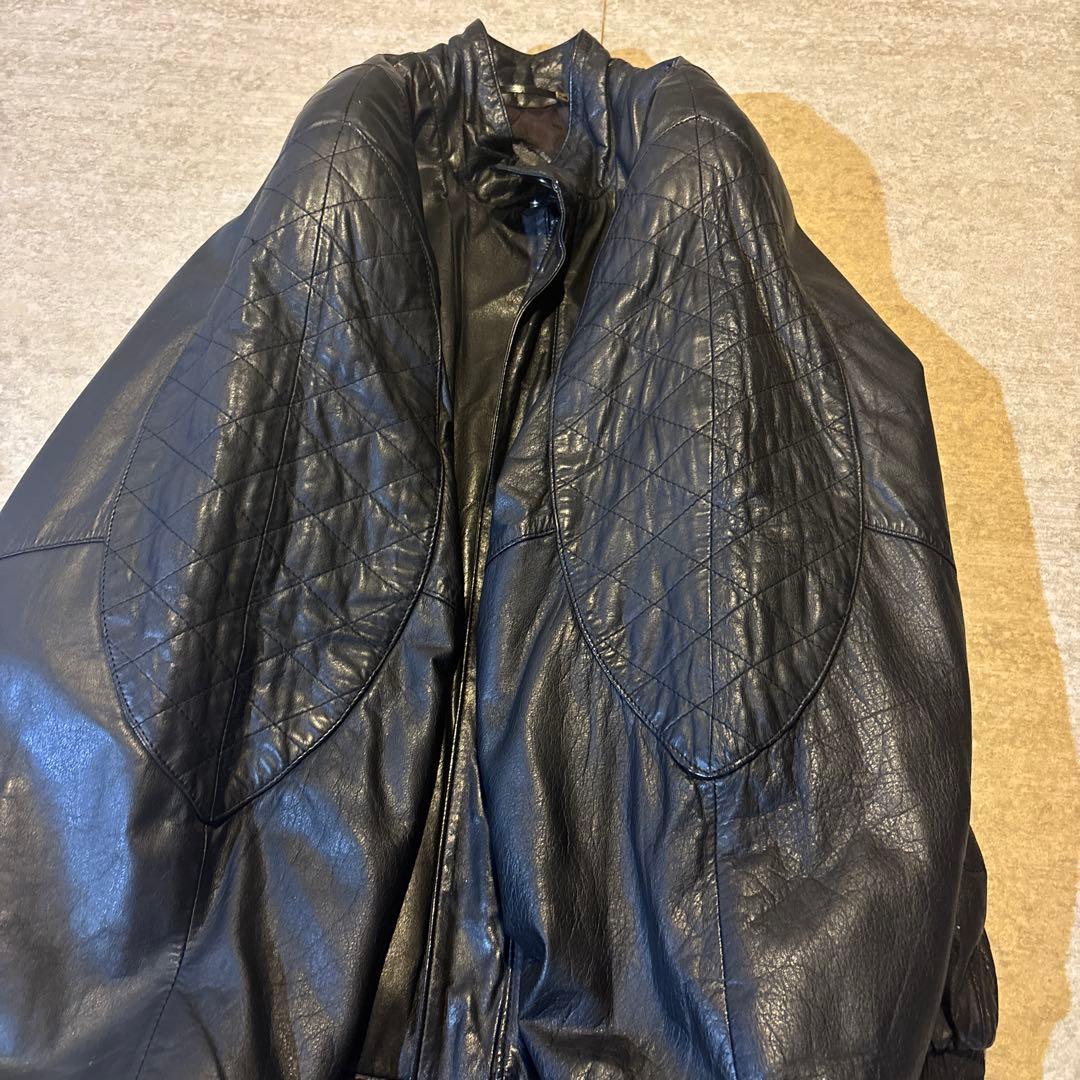 80s vintage 革ジャン レザージャケット 牛革 ショート丈