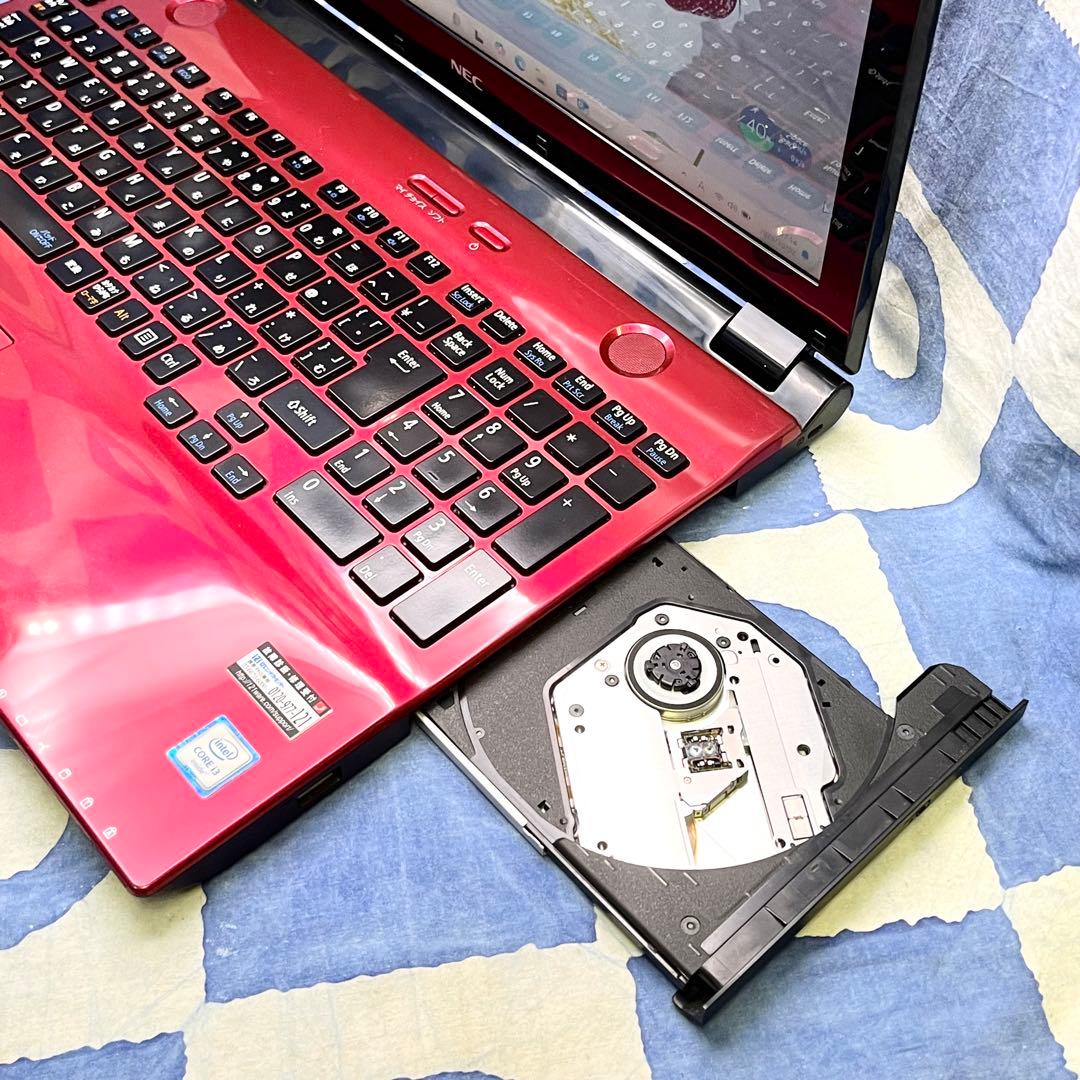 大容量HDD 1TB☆大人気赤ノートパソコン♪カメラ&ブルーレイ搭載♡Win11