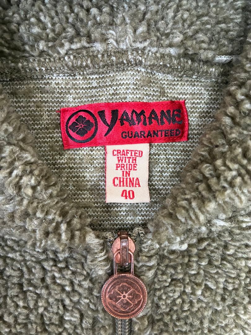 【美品】EVISU ジップアップフリースパーカー 40 グリーン