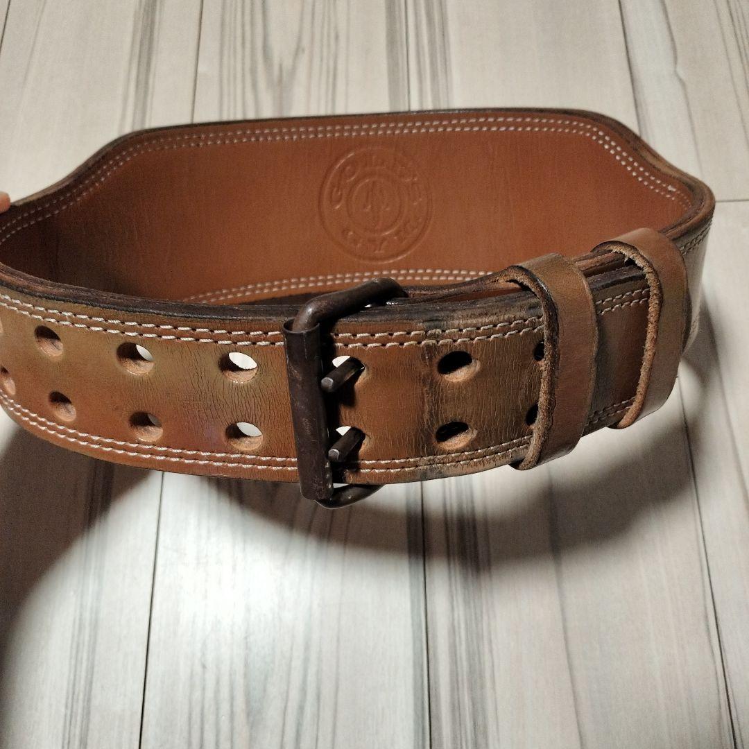 ゴールドジム　パワーベルト ブラウン　本革