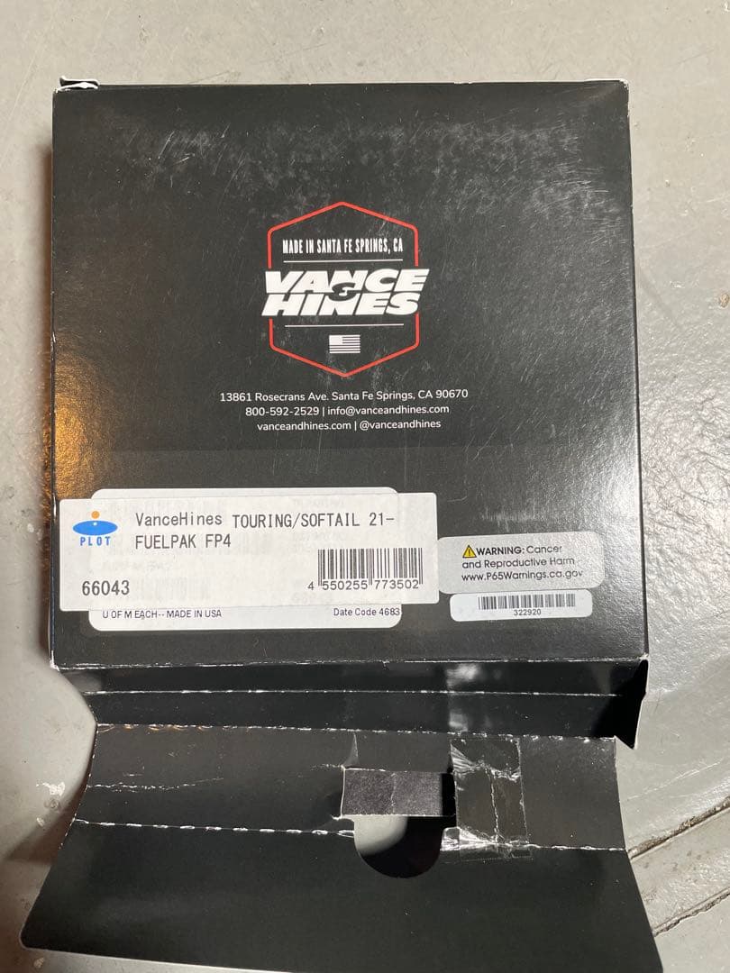 ハーレー FXLRST Vance & Hines FP4 フューエルパック