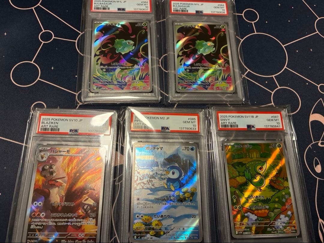 AR PSA10まとめ売りフシギダネ(連番)、バシャーモ、ポッチャマ、ツタージャ