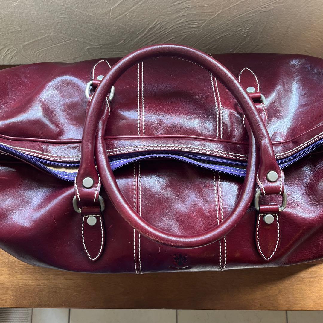 イタリアンレザー ボストンバッグ