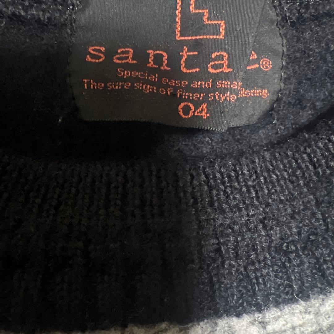 santafe サンタフェ　刺繍　セーター　サイズXL グレー/黒