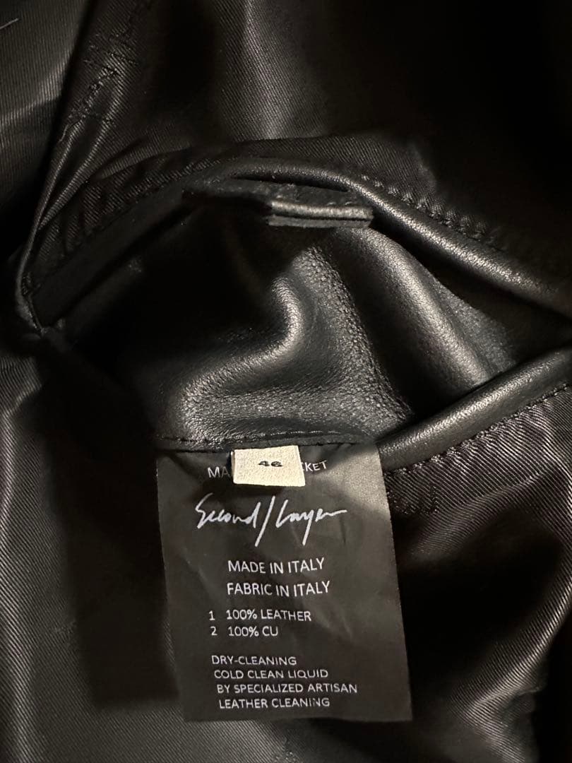 美品　SECOND LAYER MAD DOG レザー ブラック　46