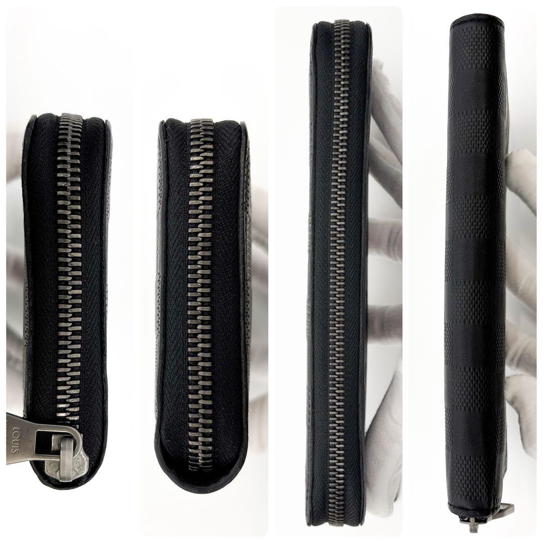 ルイヴィトン ダミエ アンフィニ ヴェルティカル 黒 長財布 メンズ 二つ折り