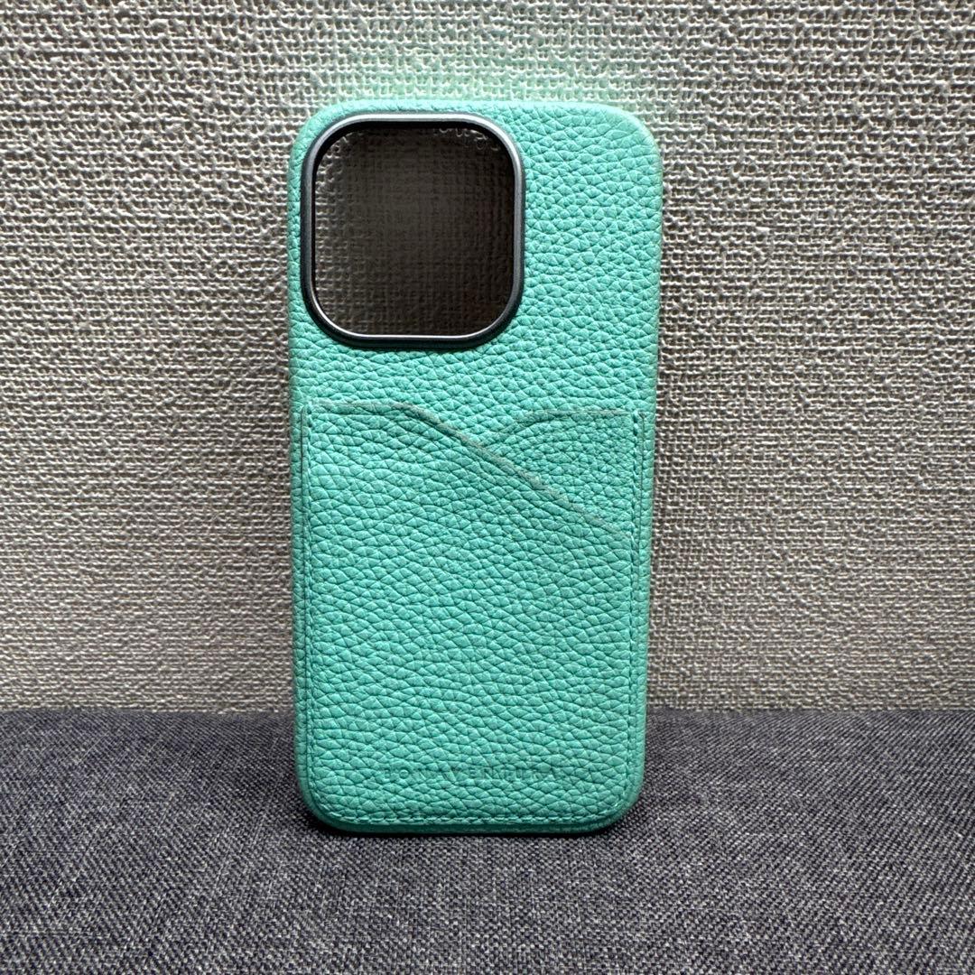 Bonaventura ミント レザー iPhone15Proケース