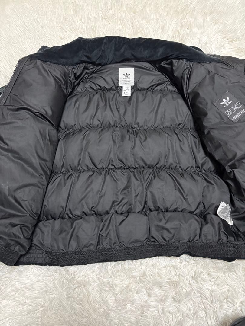 adidas アディダス ダウンジャケット ベロア　総柄 ゴールド　L