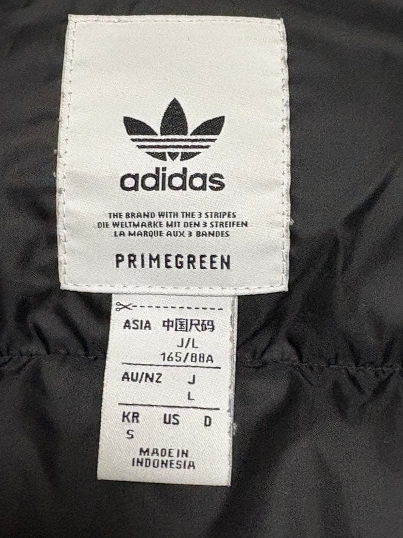 adidas アディダス ダウンジャケット ベロア　総柄 ゴールド　L