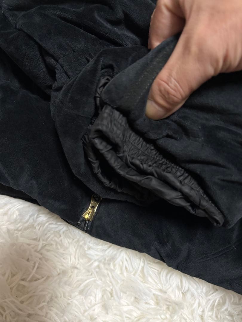 adidas アディダス ダウンジャケット ベロア　総柄 ゴールド　L