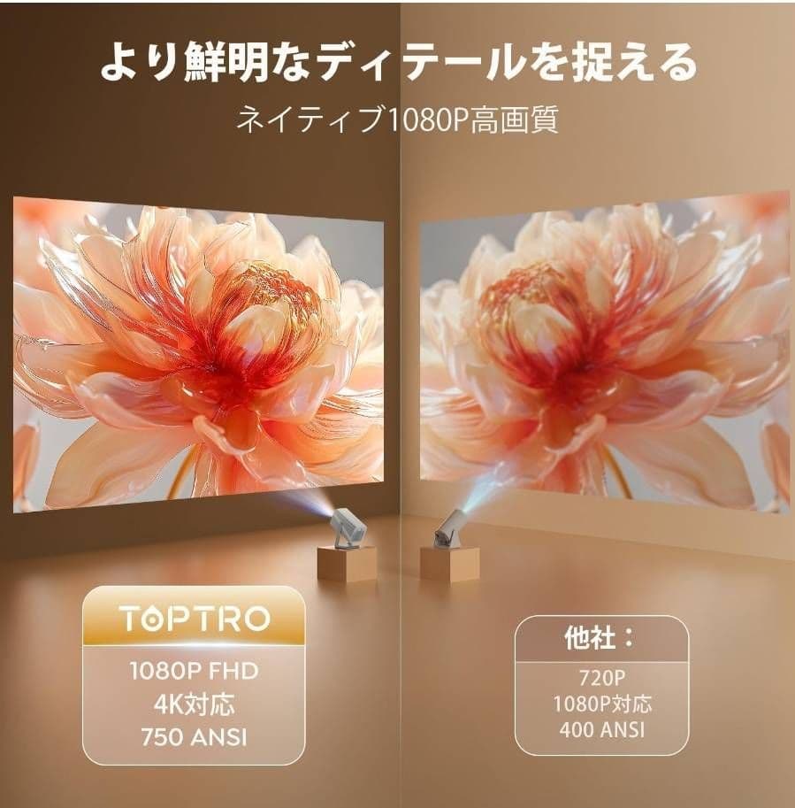 TOPTRO プロジェクター 家庭用　Netflix&20WDoIby 4K