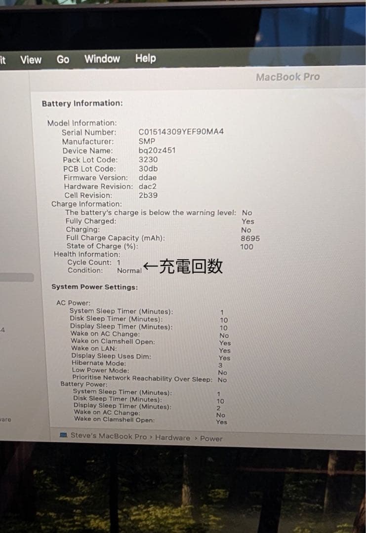 MacBook Pro 16インチ Model No. : A2141