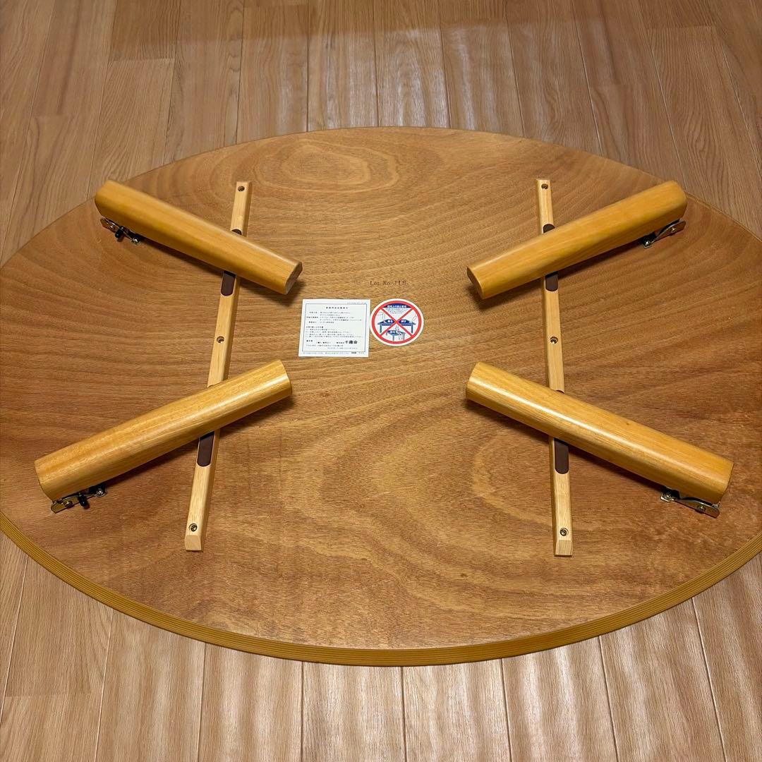 リビング　テーブル　木製　折りたたみ　楕円