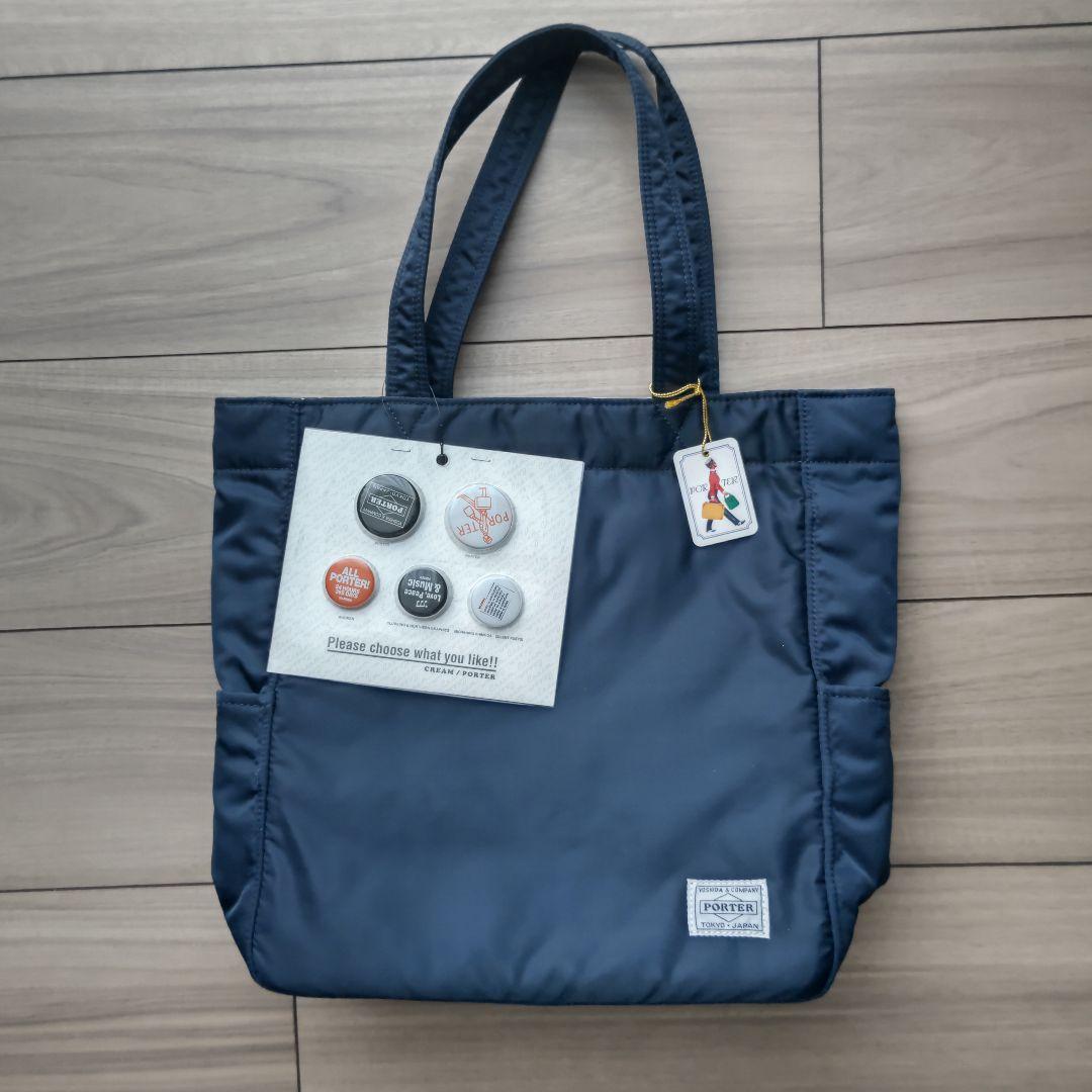 ポーター クリーム トートバッグ 缶バッチつき