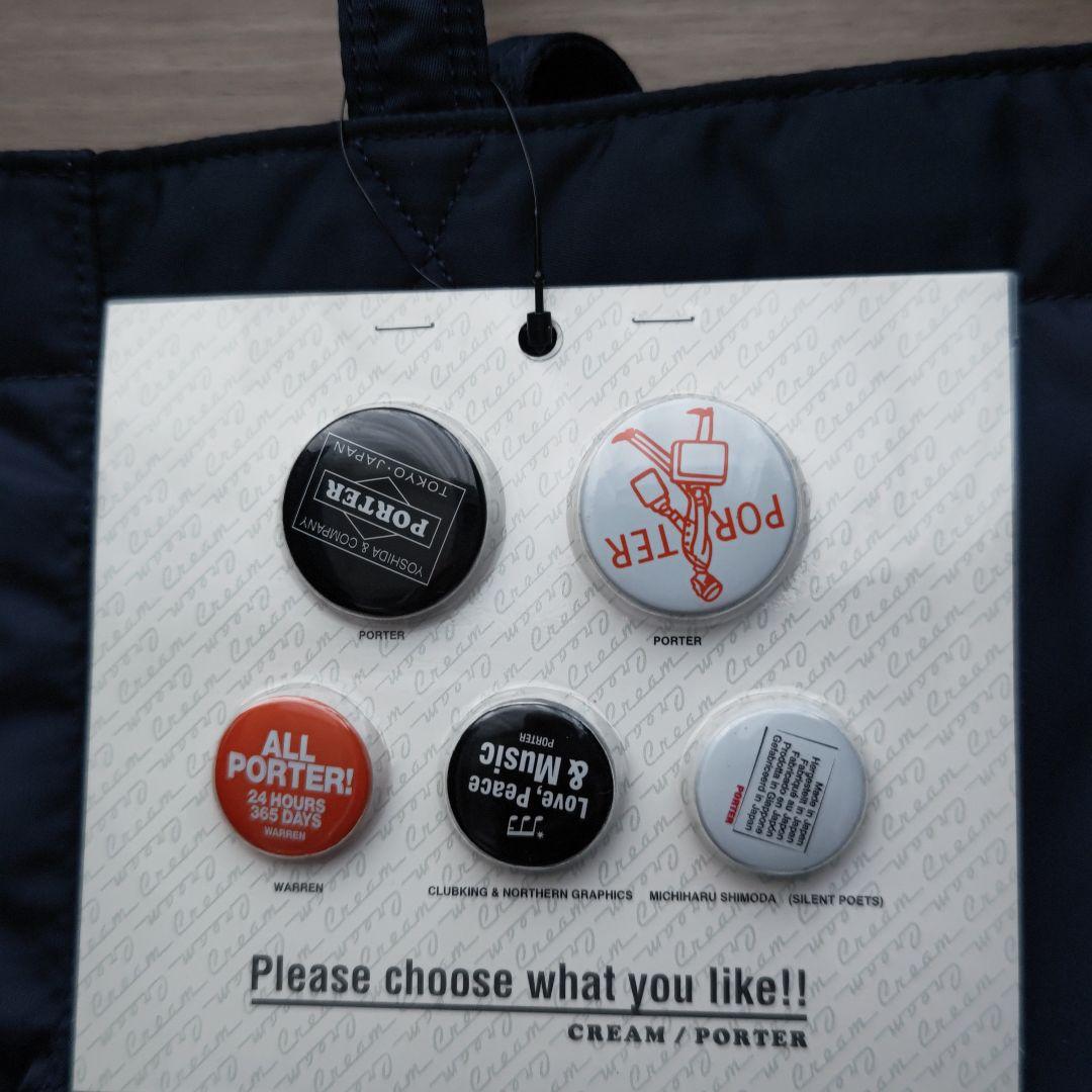 ポーター クリーム トートバッグ 缶バッチつき