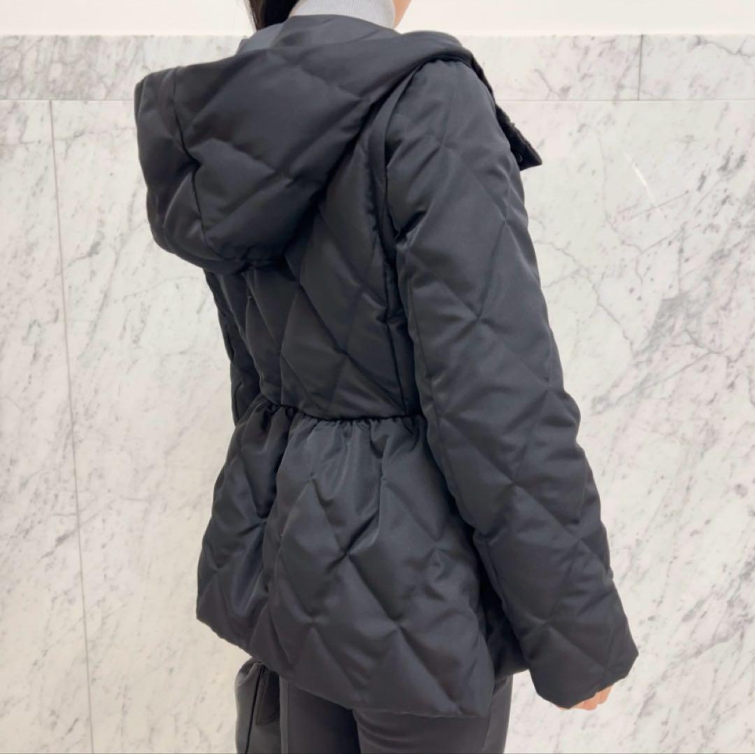 美品✨M-PREMIERエムプルミエ　2WAY ペプラムショートダウンコート　黒