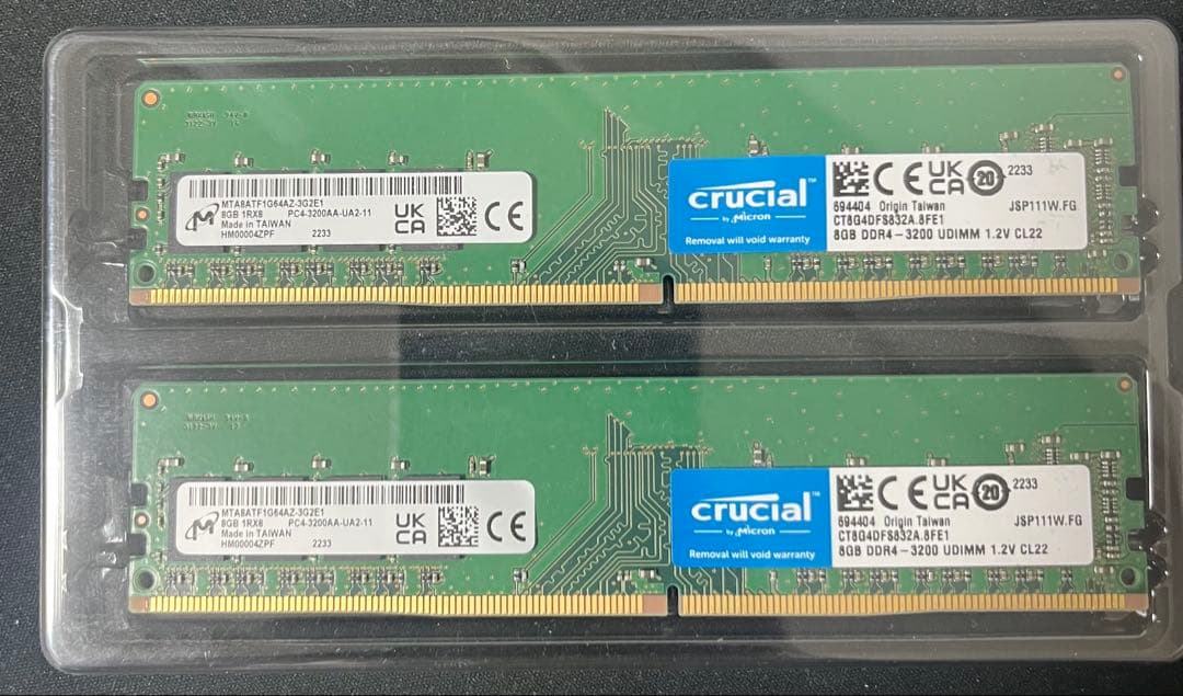 crucial 8GB×2 DDR4 3200MHz メモリ