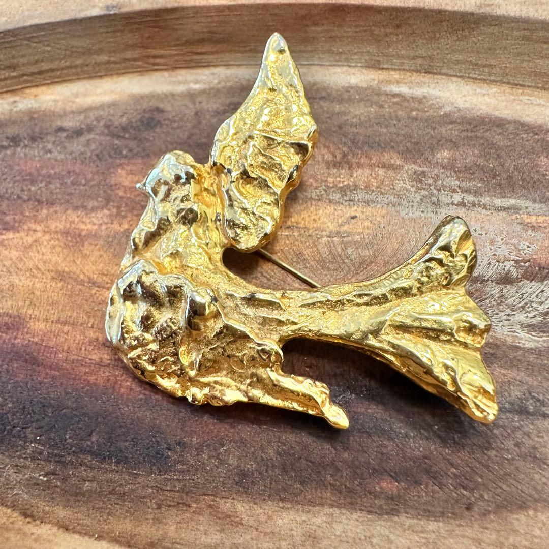 YSL イヴ・サンローラン　ゴールド 鳥　バード　ブローチ