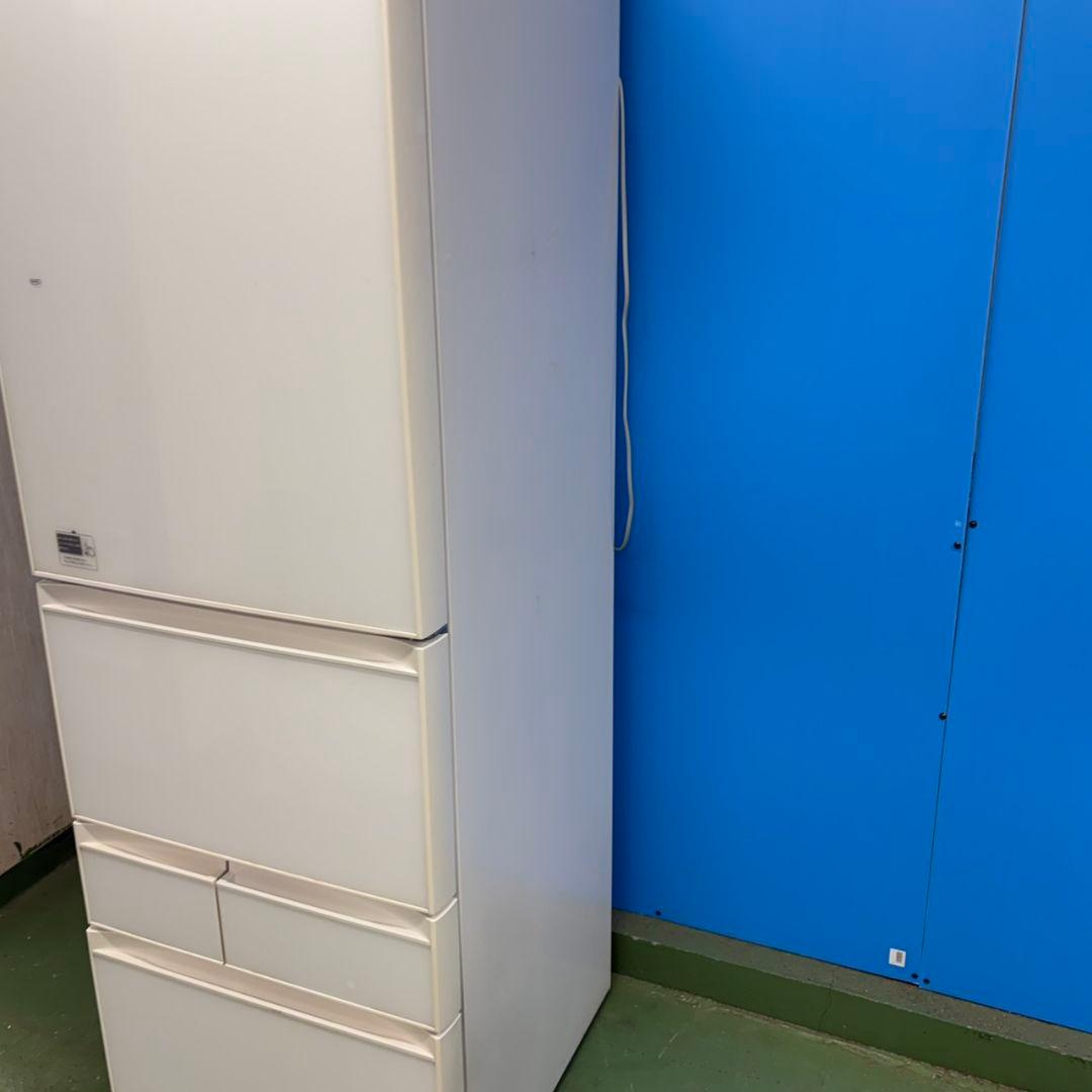 699 大型冷蔵庫　右開き　ガラストップ　400L強 自動製氷機　半年保証　美品