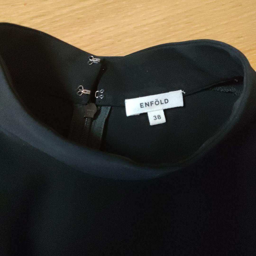 ENFOLD PEツイル BOXプリーツプルオーバー　黒