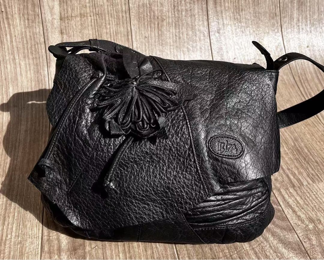 未使用 IBIZA イビザ　ショルダーバッグ　パッチワークエレファント象革　黒色