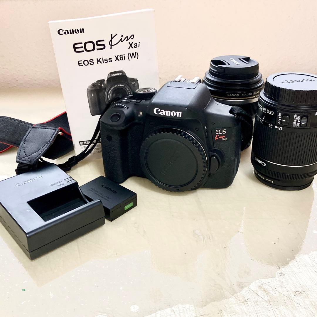 【動作確認済】CanonEOS KissX8iレンズ2本18-55mm/50mm