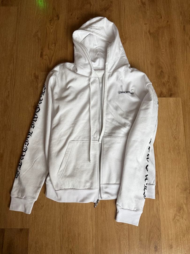 Chrome Hearts ホワイト ジップアップパーカー L