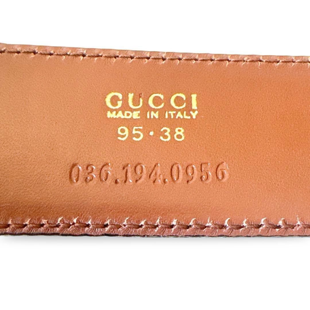 【未使用】GUCCI グッチ レザーベルトGロゴ シルバー ヴィンテージ