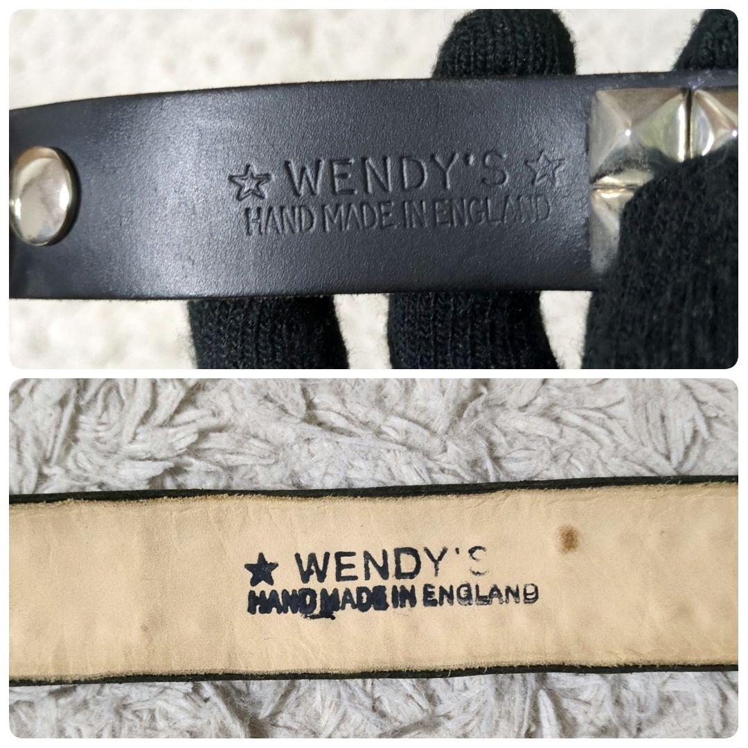 WENDY'S LONDON製 2連 Lサイズ ピラミッドスタッズ ベルト 黒