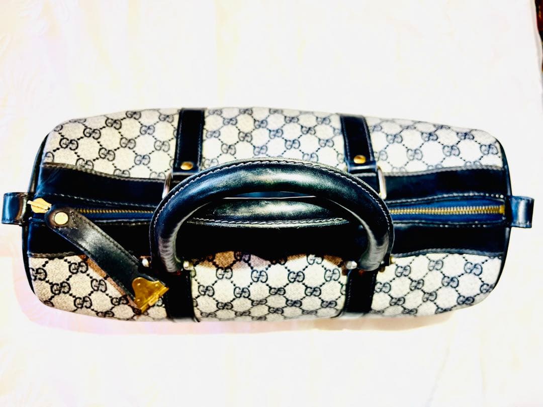 ★ヴィンテージ★ グッチ GG柄 PVC レザー ハンドボストンバッグ