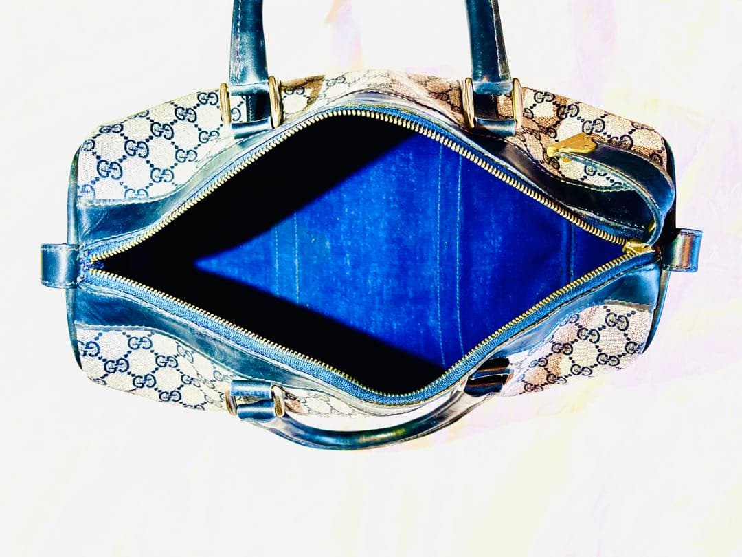 ★ヴィンテージ★ グッチ GG柄 PVC レザー ハンドボストンバッグ