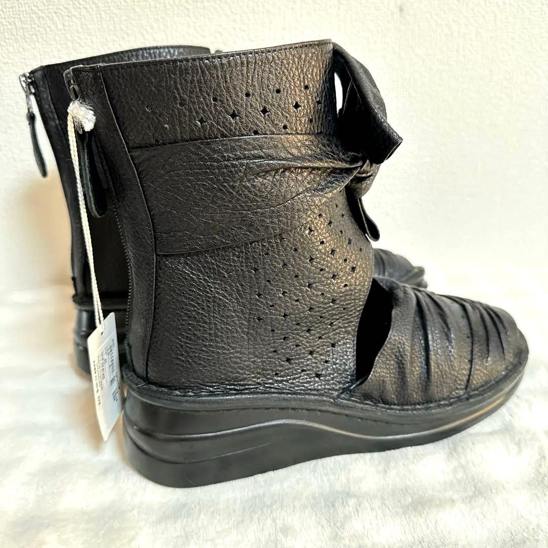 初売りセール！タグ付き⭐️センソユニコ　リボン ブーツ　バックジップ　レザー
