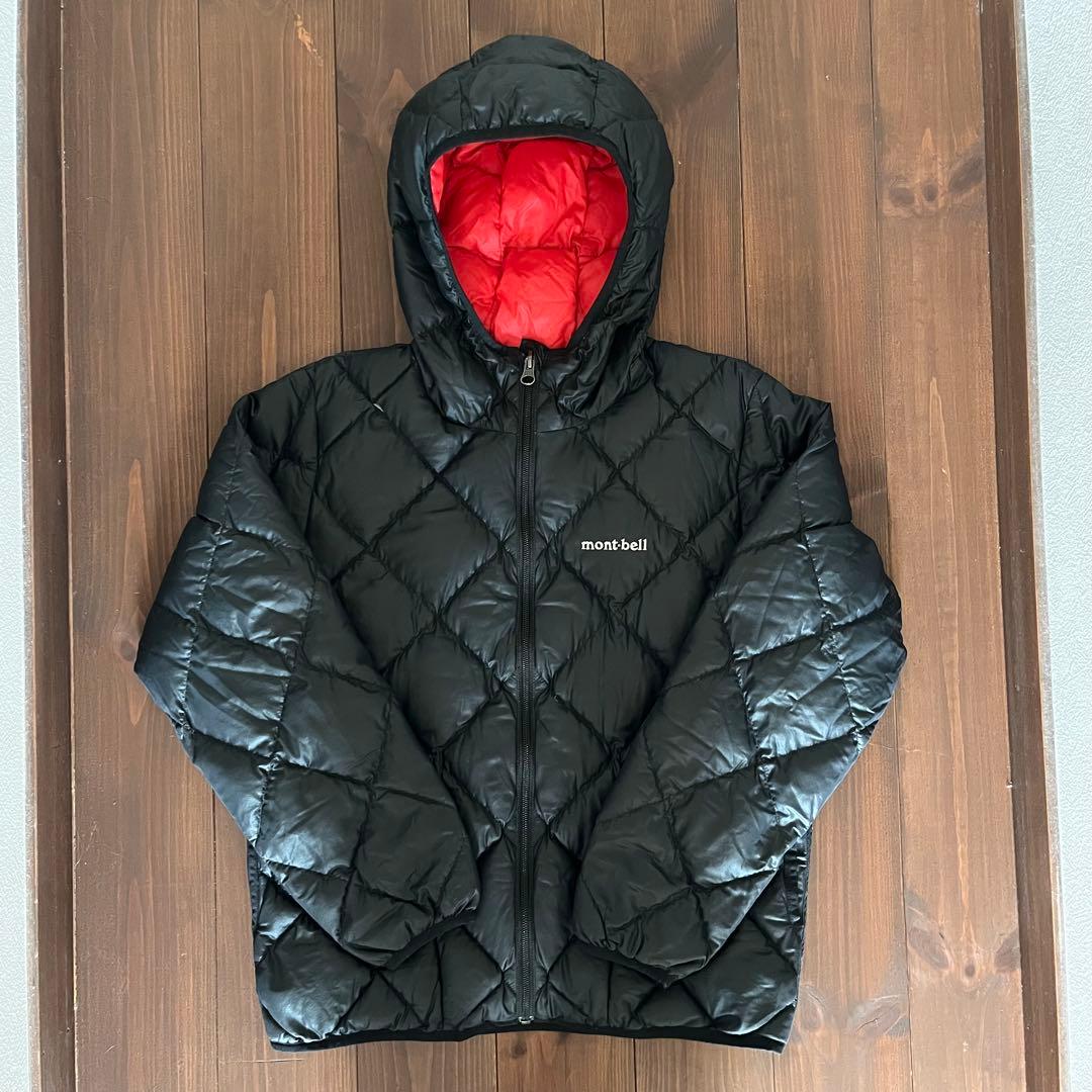 【mont-bell】 リバーシブル ダウンジャケット 黒/赤 キルティング