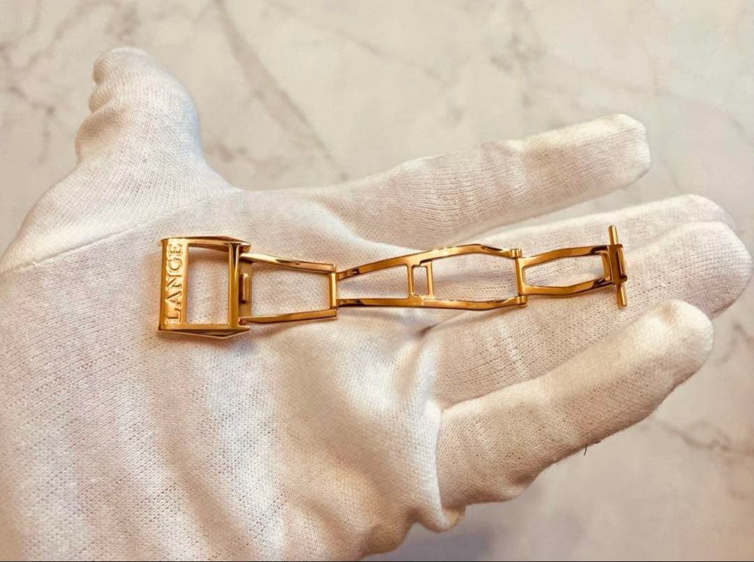 【1月5日まで】ランゲ&ゾーネ　ピンクゴールドDバックル 16mm　両開き