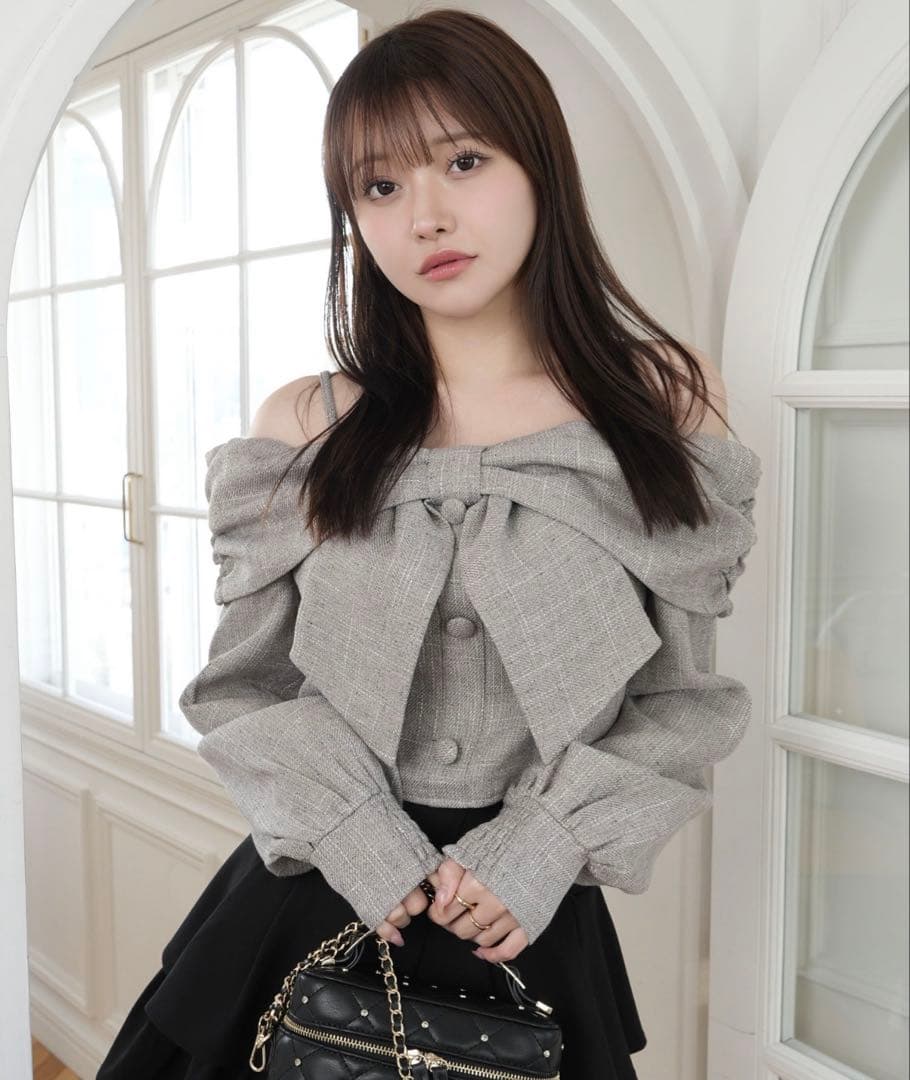 【最終値下げ】LIP SERVICE リボンオフショルロングスリーブトップス