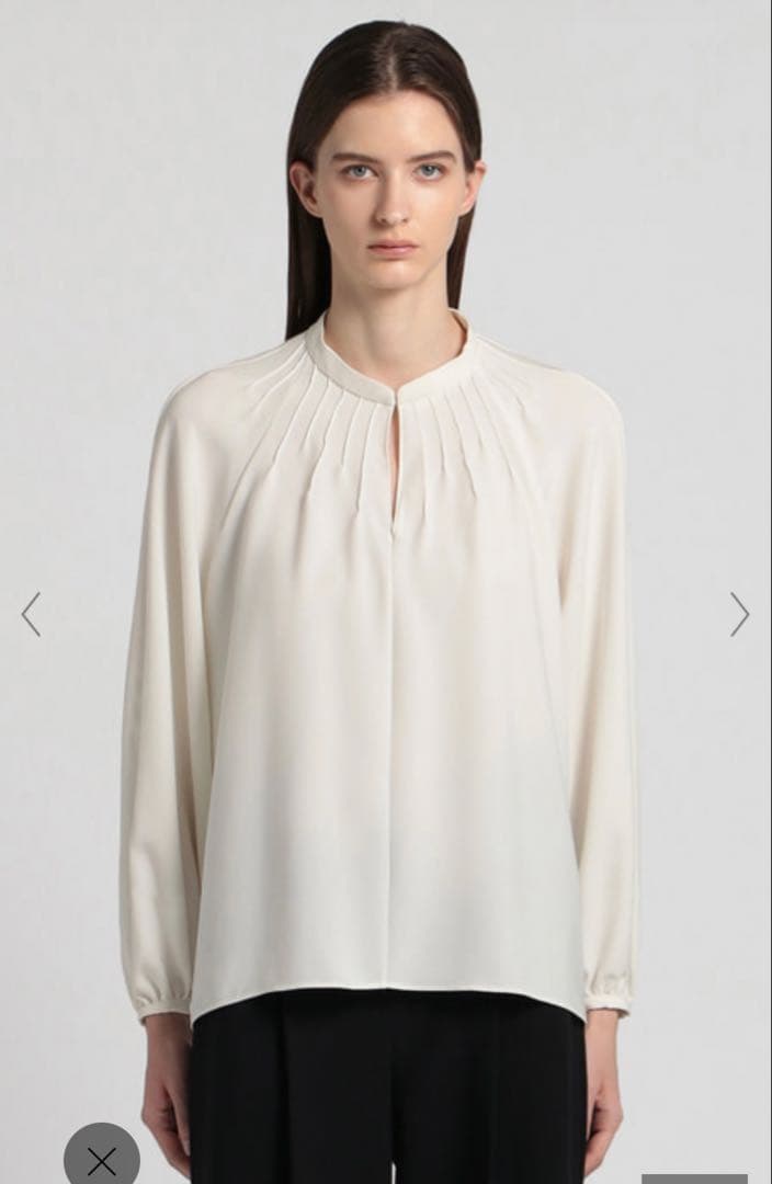 はるしゅん様今期theory luxeボリューム袖とろみブラウス白38