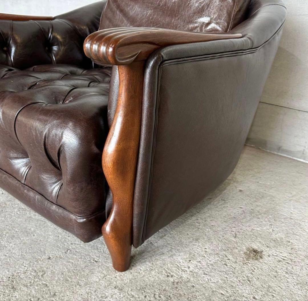 ✦最後の一脚✦マルニ木工 ベルサイユ 本革シングルソファ Mスムース