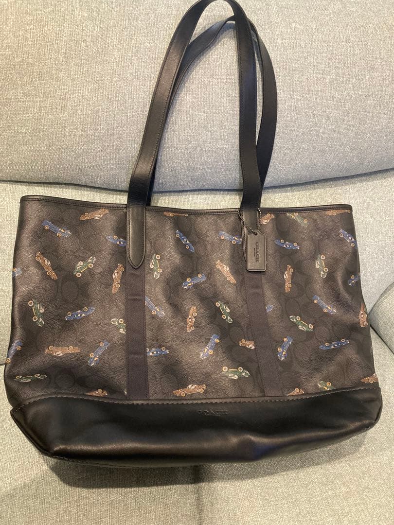 COACH　車柄　トートバッグ 黒