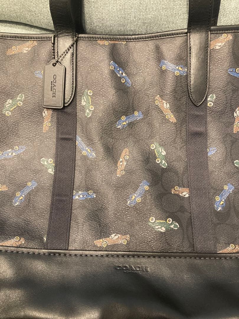 COACH　車柄　トートバッグ 黒