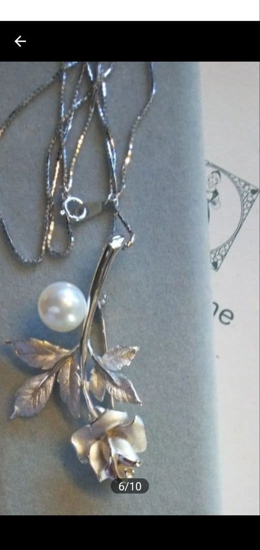 バラと真珠のブローチペンダントヘッド Silver925 ジュエリーツツミ