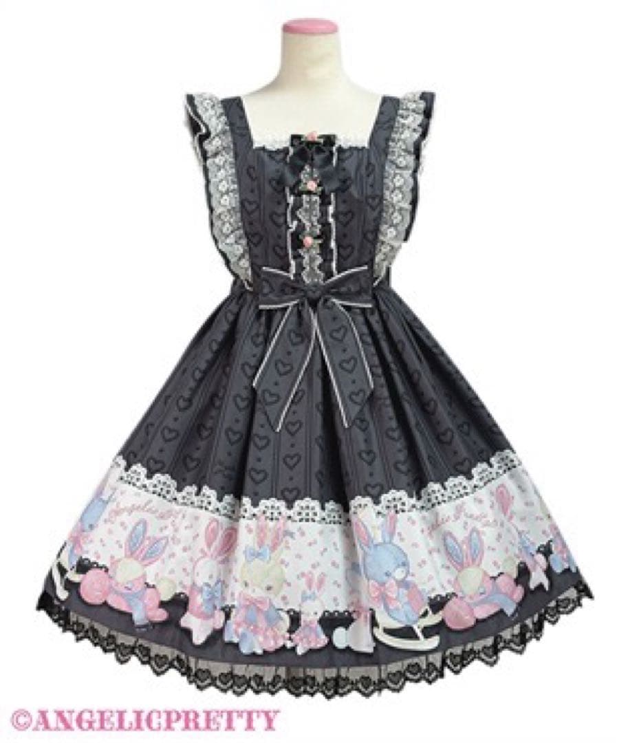 s*a様 angelic pretty ふわふわtoysジャンパースカート クロ